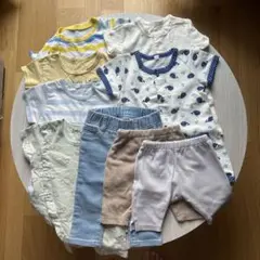 赤ちゃん保育園着　70サイズ９点まとめ売り　男の子　夏　ロンパース　ズボン　半袖