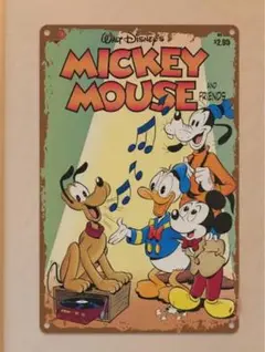 10-68 ブリキ看板　アメリカン雑貨　インテリア　ディズニー　ミッキーマウス