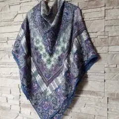 エトロ ETRO ストール 大判 正方形 ブルー