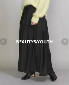 【美品】BEAUTY&YOUTH タックボリュームマキシスカート ブラック