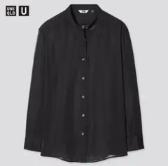 UNIQLO　シアーバンドカラー長袖シャツ　Lサイズ
