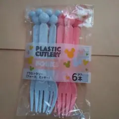 ミッキー デザイン プラスチックフォーク 6本セット