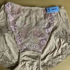 業者クリーニング済　花柄刺繍 ベージュ 骨盤ガードルLL