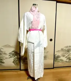 孔雀柄長襦袢 長襦袢絹 長襦袢ピンク 長襦袢