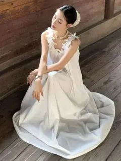 大人気❤️シンプルフレンチスタイルロングワンピース✭ノースリー