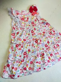【ピンクが可愛い】お花のワンピース