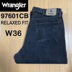 Wrangler RELAXED FIT ブラックデニム 97601CB W36