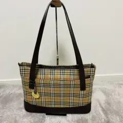 未使用品 バーバリー トートバッグ ノバチェックシャドーホースチャーム付