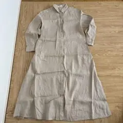 PLST ベージュ シャツワンピース S