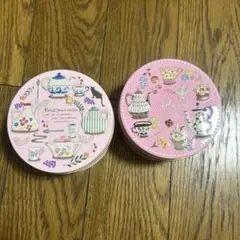 カルディ　ティータイムクッキー缶 2023 2025 ピンク　2点