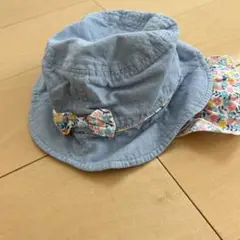 帽子　女の子　ハット　夏　花柄　デニム