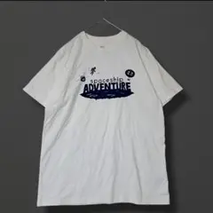 2【graniph】宇宙 Tシャツ 半袖 L コットン100% 白 プルオーバー