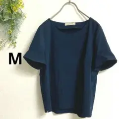 メデューム◇袖切替半袖Tシャツ【M】裾スリット カジュアル シンプル 大人綺麗
