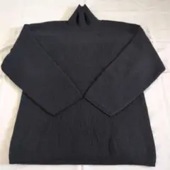 メンズ　黒 ハイネック ニット セーター