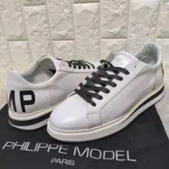 新品未使用♢現行 PHILIPPE MODEL レザー スニーカー イタリア製