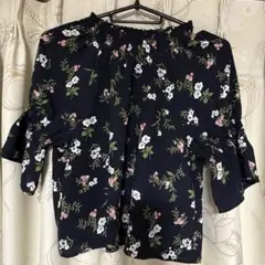 ブラックスー 花柄パフスリーブシャツ