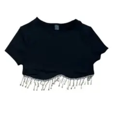 SHEIN ブラック クロップドトップ
