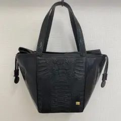 クロコダイル　ワニ皮　ハンドバッグ　ブラック