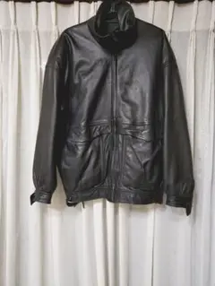 90sVINTAGE ハイネックレザーブルゾン