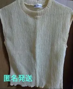 今の季節最適♪　日本製　レディース　ノースリーブシャツ　イエロー新品未使用