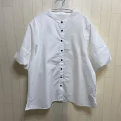 【新品未使用】ur's 釦配色バルーンスリーブブラウス