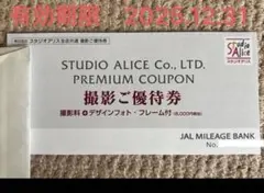 JAL スタジオアリス　撮影　優待券