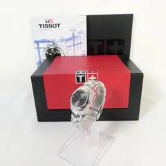美品 ティソ T101010A 黒文字盤 クオーツ 三針 カレンダー 腕時計