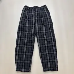 JUNRED ブラック系チェック ワイドパンツ S