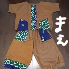 昔の綿反物、唐草模様風呂敷リメイクセットアップ。渋メンズもイケます