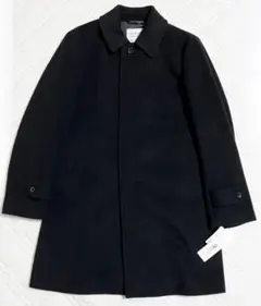 新品 タグ付き LES MUES コート ステンカラー 尾州 黒 無地