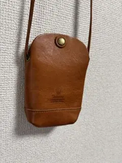 美品　TIDEWAYキャメル／牛革 ミニショルダー