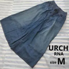 美品＊URCH RNAデニムスカートパンツ：サイズM：ブルー：フレア：ロング