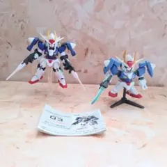 ダブルオーガンダムのフィギュア2種☆モビルスーツアンサンブル&ガシャポン戦士