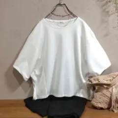 【IENA】スーピマ ポンチ ドルマンプルオーバー　白　イエナ