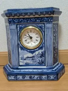 RYUHO 置き時計 龍峰窯 陶器 染付