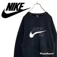【大人気】NIKE SB ナイキ ビッグロゴ スウェット SKATE 黒 M