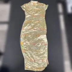 金色刺繍チャイナドレス