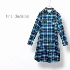 【final decision】　タータンチェック　シャツワンピース　ミモレ丈