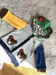 美品！ミキハウス クマ刺繍パーカー 80