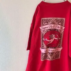 USA古着 ポケット ワンポイント オーバーサイズ Tシャツ 赤