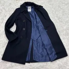 【美品】オーシバル チェスターコート ダブルブレスト 黒 ロングコート 16