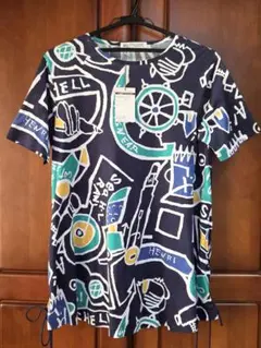 【本日限定値下げ】H-L アッシュエル　新品　ネイビーカラフルTシャツ 9号