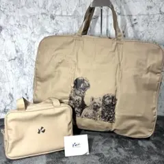 キタムラ 折りたたみ ボストンバッグ 収納 犬 ベージュ
