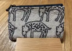 ミナペルホネン 刺繍ポーチ グレーとネイビー