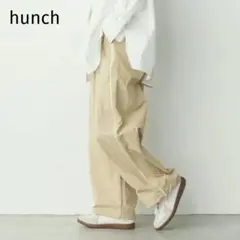 hunch ハンチ 【撥水加工】グログラン タックパンツ サイドライン