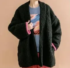 SUM1STYLE ボアベスト付き馬刺繍コート　ブラック　新品　スミスタイル ear PAPILLONNER（イアパピヨネ）の「《別々で着まわせる