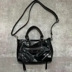 y2k grunge city leather shouldr hand bag