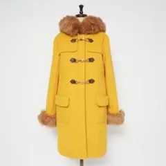 美品 Burlone ダッフルコート ファー マスタード サイズM*YC545