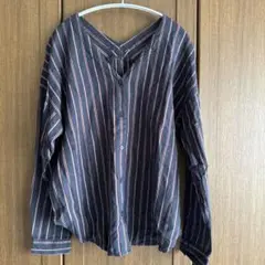 GU ストライプ長袖シャツ ブラウス