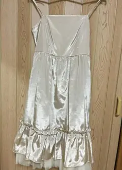 【結婚式、二次会に】パーティードレス　フォーマルドレス　リボンつき　ボレロ付き